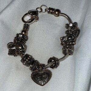 Elegant Silver Charm Bracelet